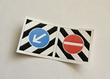 1 Paar Aufkleber Warntafeln wählbar 20x20, 25x25, 30x30 mm